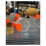 Frosted Glass Perfume Atomizer with Gold Accents