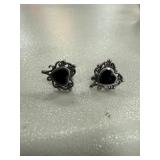 Sterling Silver Heart-Shaped Stud Earrings