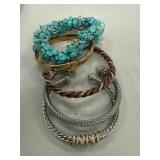 Five Mixed Metal Bracelets