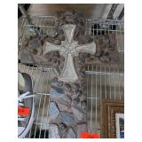 Decorative Stone and Metal Cross Wall Art