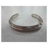 Sterling Silver Etched Cuff Bracelet