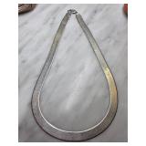 Sterling Silver Herringbone Necklace