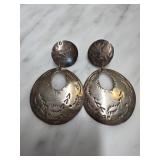 Sterling Silver Engraved Drop Earrings