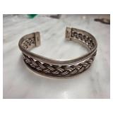 Sterling Silver Braided Cuff Bracelet, 29g