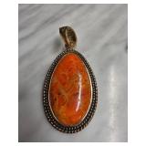 Barse Orange Sponge Coral Pendant