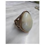 Gold-Tone Sz 8 Ring with Stone Accent