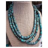 Sterling Silver and Turquoise Beaded Necklace