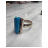 Sterling Silver size 9 Ring with Turquoise Stone