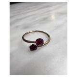 Sterling Silver Ring with Red Gemstones