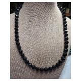 Sterling Silver and Faceted Beads Necklace