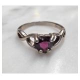 Sterling Silver Ring with Purple Gemstone