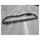 Sterling Silver Tennis Bracelet with Stones