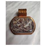 Copper Pendant with Polished Stone Inlay