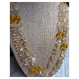 Multi-Strand Citrine and Yellow Bead Necklace