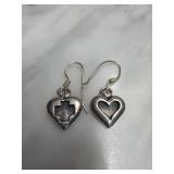 Sterling Silver Heart Cutout Earrings
