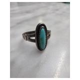 Sterling Silver Ring With Turquoise Inlay