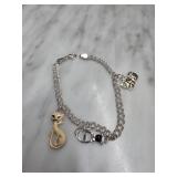 Sterling Silver Cat Charm Bracelet