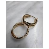 Sterling Silver Gold-Tone Hoop Earrings