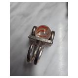 Ring Made From Fork Tines with Glass Marble