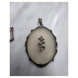 Sterling Silver Pendant with Floral Design