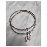 Sterling Silver Bangle Bracelets with Charms