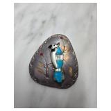 Sterling Silver Enamel Bird Brooch