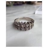 Sterling Silver Sz8 Ring with CZ Stones