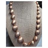 Bronze Textured Bead Necklace
