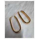 Oval Hoop Bronze Earrings