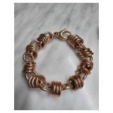 Bronze Link Bracelet with Circular Accents