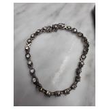 Sterling Silver Bracelet with Clear Stones