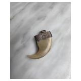 Sterling Silver Mounted Animal Claw Pendant