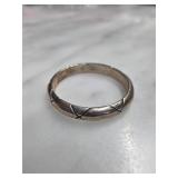 Sterling Silver Ring, Size 6.5, Etched Design