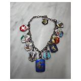 Sterling Silver Enamel Charm Bracelet