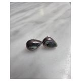 Sterling Silver Teardrop Earrings with Inlay
