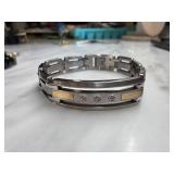 Stainless Steel and 10k Gold Bracelet