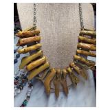 Multicolor Beaded Pendant Necklace with Chain