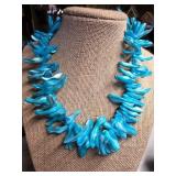 Chunky Turquoise Blue Beaded Necklace