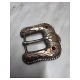 Sterling Silver and 10k Gold Belt Buckle