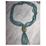 Turquoise Beaded Multi-Strand Necklace