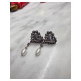 Sterling Silver Earrings with Pearl Drops