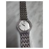Diamonique Womenï¿½s Watch with Metal Bezel