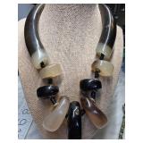 Two-Tone Acrylic Statement Necklace