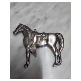 Sterling Silver Horse Brooch With Saddle Detail