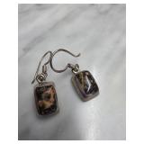 Sterling Silver Earrings with Stone Inlays