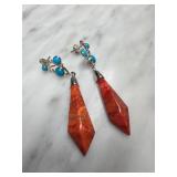 Sterling Silver Earrings with Colored Stones