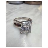 Sterling Silver Ring with Rectangular Stone