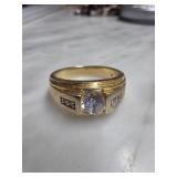 Sterling Silver Ring with Gemstones, Size 11