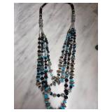 Multi-Strand Turquoise and Beaded Necklace