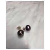Sterling Silver and Pearl Stud Earrings